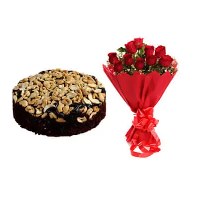 Special Christmas Plum Cake with Bouquet