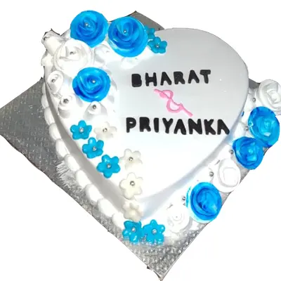 Eggless Appetizing Heart Shape Anniversary Cake