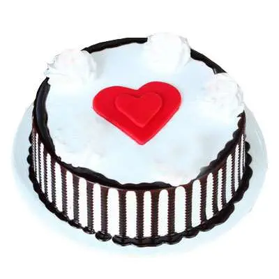 Valentine Black Forest Cake with Heart