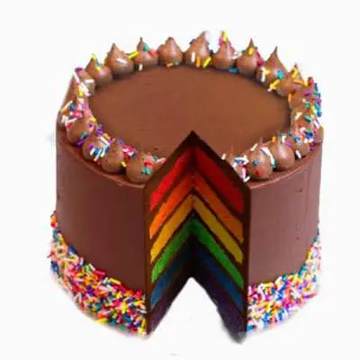 Luscious Chocolate Rainbow Cake