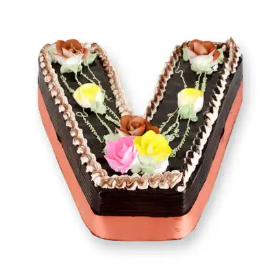 Letter V Cake