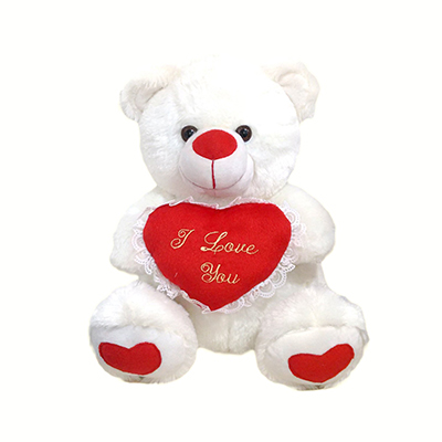 White Heart Teddy Bear