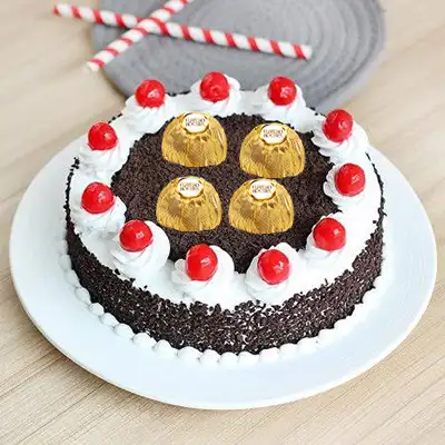 Eggless Ferrero Rocher Cake Black Forest